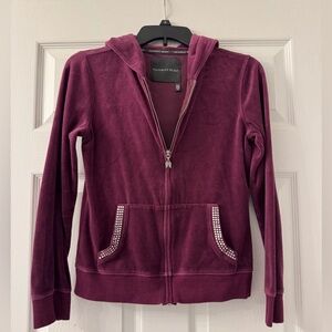 Purplish Burgundy VS Rhinestone Zip-up Jacket!